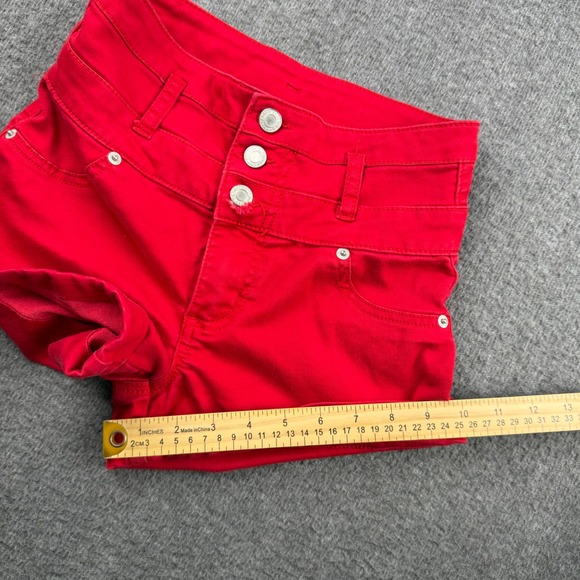 Mossimo Red High Rise Triple Button Cuffed Shorts Womens Size 2/26 - Picture 6 of 9